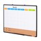 White-Brown-Black Aluminum Whiteboard & Cork Combo Board with Hooks